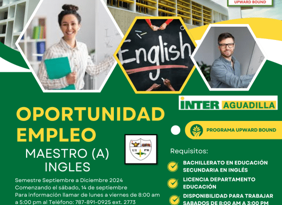 Oportunidad de Empleo: Maestro de Inglés