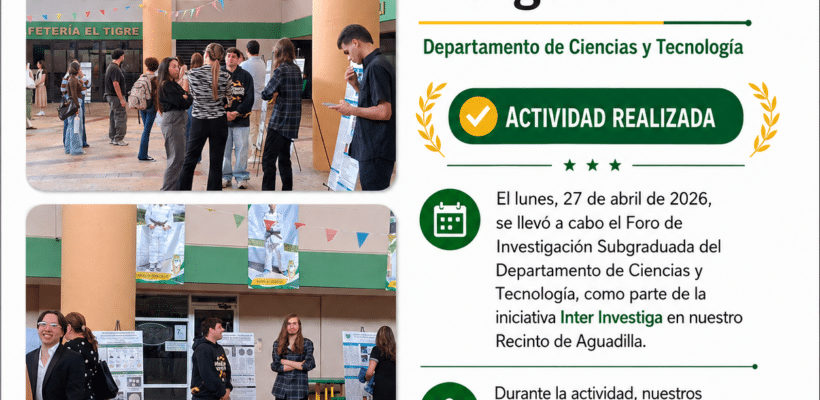 Inter Investiga – Foro de Investigación Subgraduado | Departamento de Ciencias y Tecnología